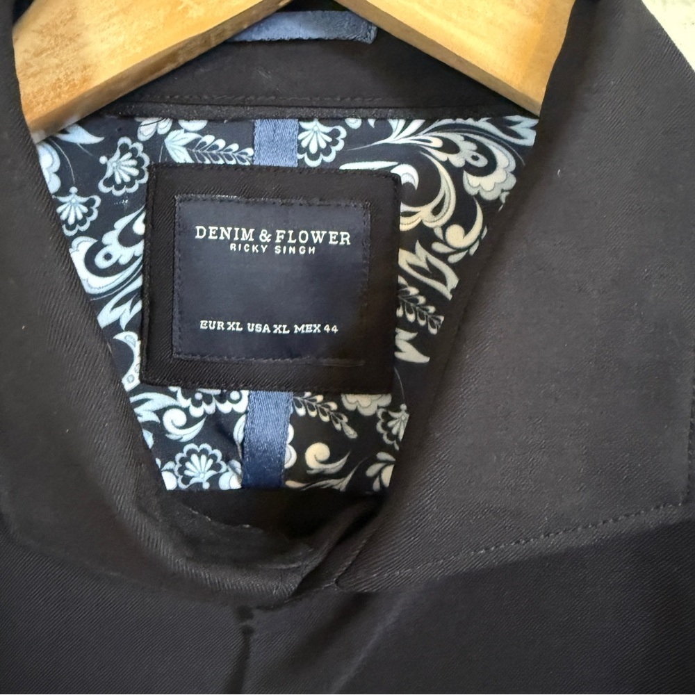 NWT DENIM AND FLOWER Stretch Knit Button-Up Shirt Men’s Size XL - Picture 7 of 16
